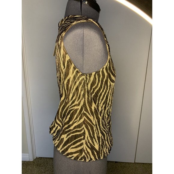 Anthropologie Eri + Ali Kasi Shimmer Top SIZE SMALL Animal Print Sleeveless NWT - Picture 5 of 11